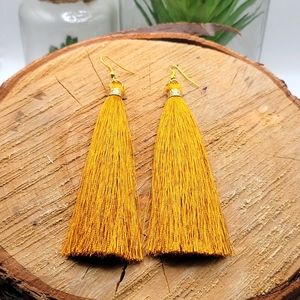 Satin tassel earrings NWOT